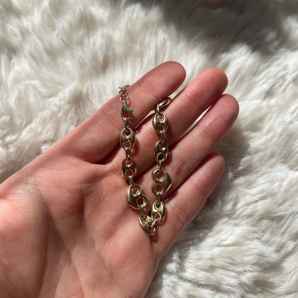 Vintage 10k mariner heart and chain bracelet - Picture 4 of 8